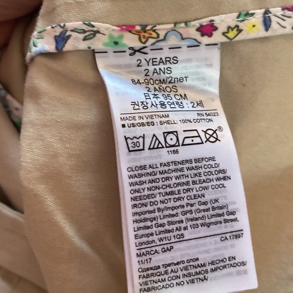 GAP Toddler Girl's Long Sleeve Button Front Khaki Jacket 100% Cotton 2T Shacket - Picture 5 of 5